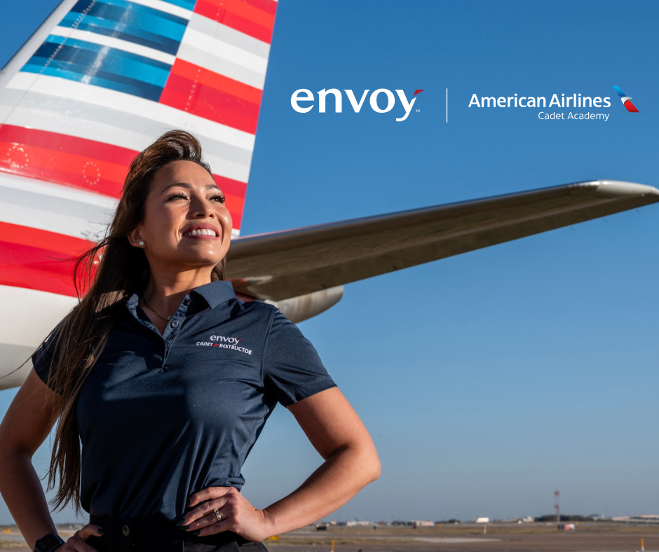 Envoy American Airlines Cadet Academy logo and plane tail